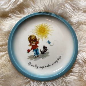 Gigi American Greetings Decorative Vintage 70s 60s Plate Big Eyed Girl retro